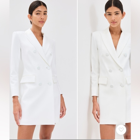 New VERONICA BEARD Elianna Blazer Long Sleeve Dress Double Breasted Off White 2 - Picture 1 of 7